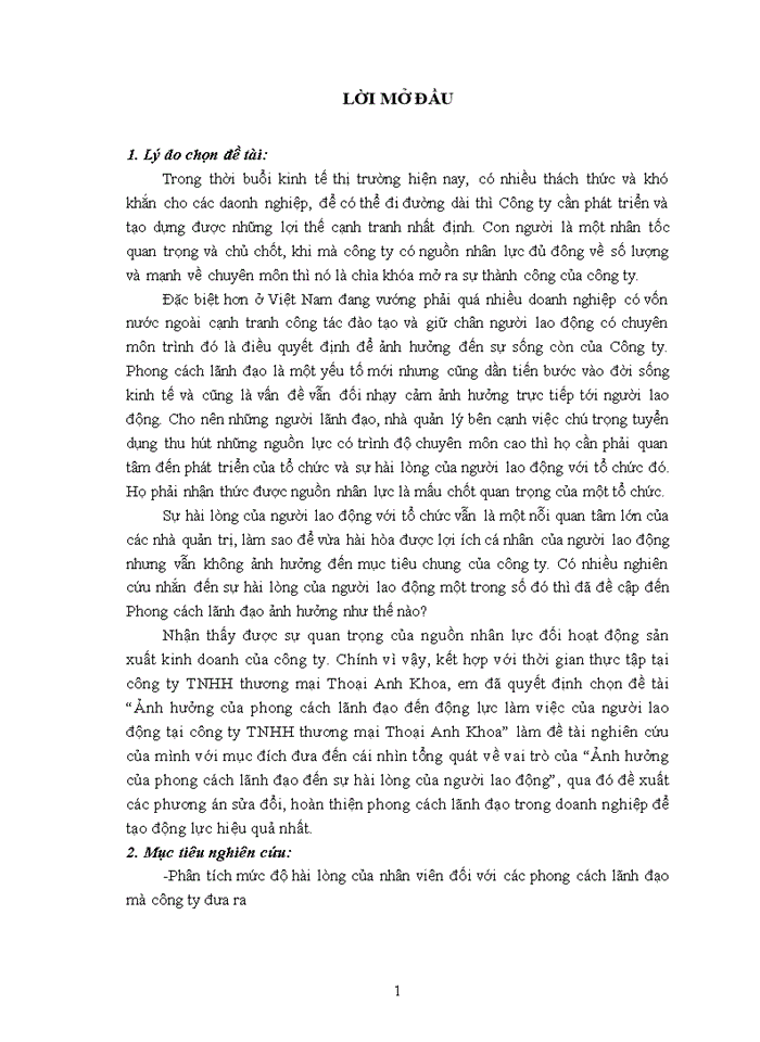 image for page Ảnh hưởng của phong cách lãnh đạo đến động lực làm việc của người lao động tại công ty TNHH thương mại Thoại Anh Khoa