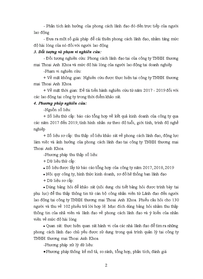 image for page Ảnh hưởng của phong cách lãnh đạo đến động lực làm việc của người lao động tại công ty TNHH thương mại Thoại Anh Khoa