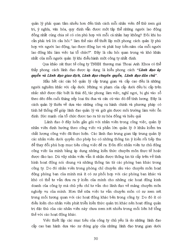 image for page Ảnh hưởng của phong cách lãnh đạo đến động lực làm việc của người lao động tại công ty TNHH thương mại Thoại Anh Khoa