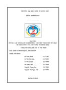 Lập kế hoạch marketing cho sản phẩm mới sữa hạt th true nut+ của ctcp sữa th true milk