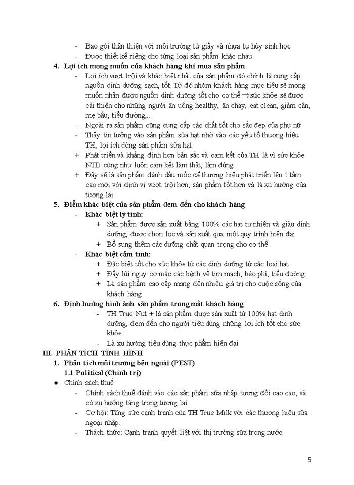 image for page Lập kế hoạch marketing cho sản phẩm mới sữa hạt th true nut+ của ctcp sữa th true milk