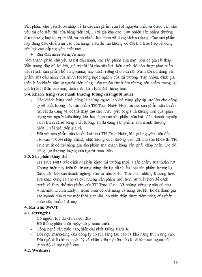 image for page Lập kế hoạch marketing cho sản phẩm mới sữa hạt th true nut+ của ctcp sữa th true milk