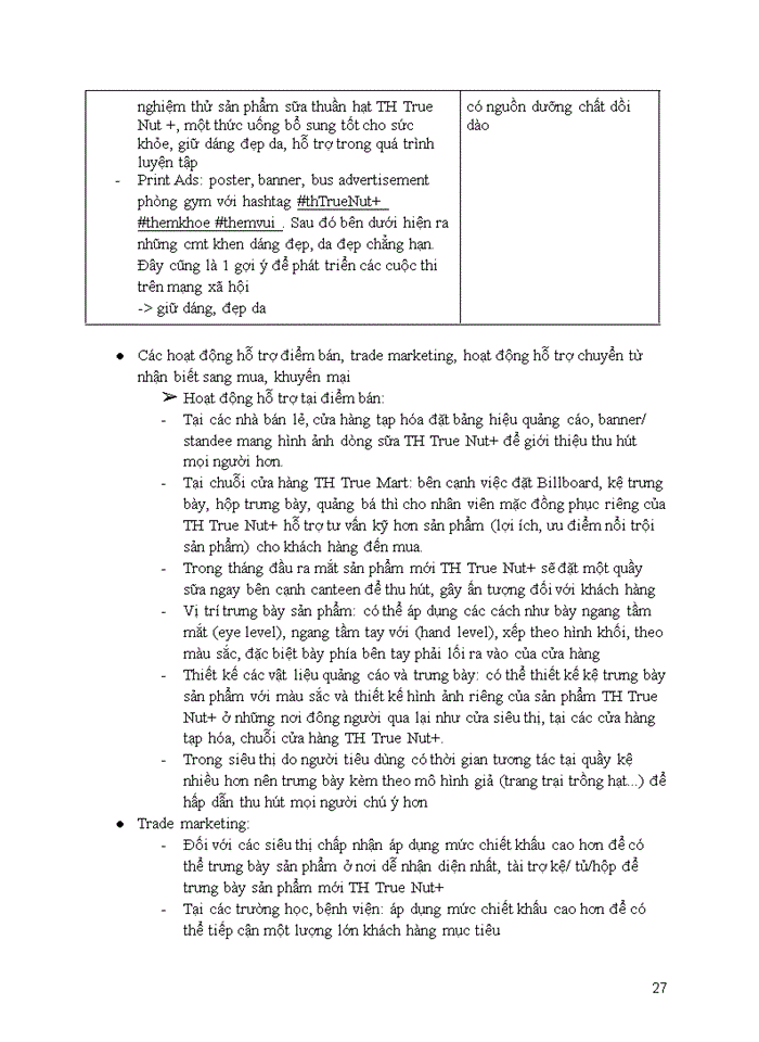 image for page Lập kế hoạch marketing cho sản phẩm mới sữa hạt th true nut+ của ctcp sữa th true milk