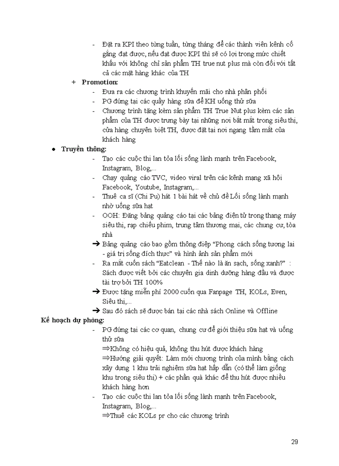 image for page Lập kế hoạch marketing cho sản phẩm mới sữa hạt th true nut+ của ctcp sữa th true milk