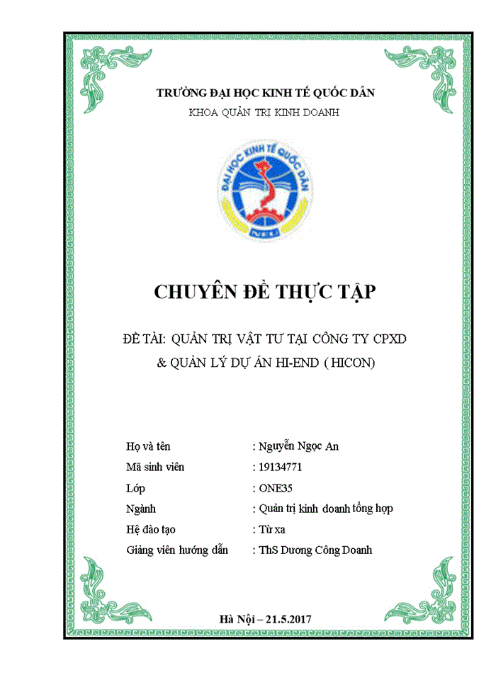 image for page Giải pháp cho vấn đề quản trị vật tư tại công ty HICON