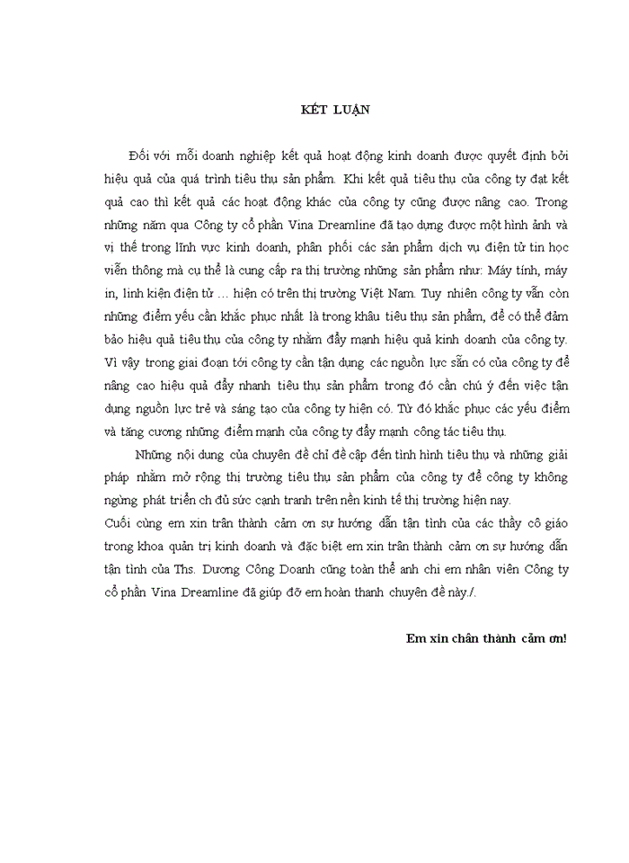 image for page Giải pháp mở rộng thị trường tiêu thụ sản phẩm của Công ty CP Vina DreamLine