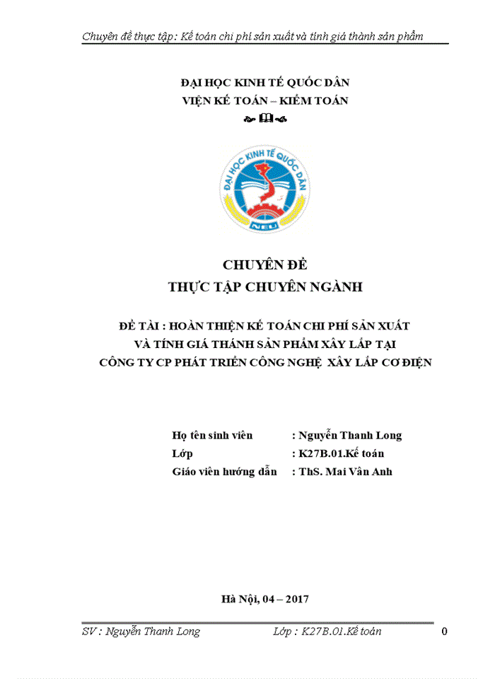 image for page Hoàn thiện kế toán chi phí sản xuất và tính giá thành sản phẩm tại Công ty Cổ phần Phát triển Công nghệ Xây lắp Cơ điện