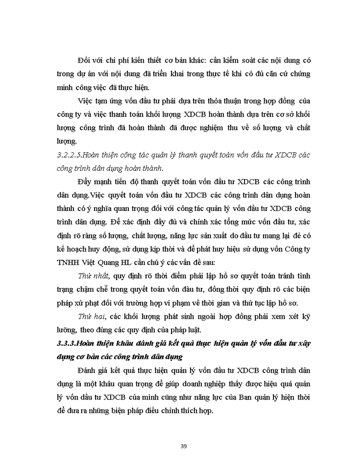 image for page Giải pháp hoàn thiện công tác quản lý vốn đầu tư xdcb công trình dân dụng tại công ty tnhh việt quang hl