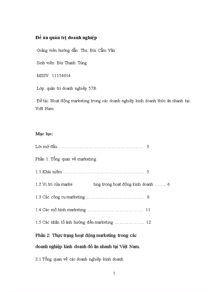 image for page Hoạt động marketing trong các doanh nghiệp kinh doanh thức ăn nhanh tại Việt Nam