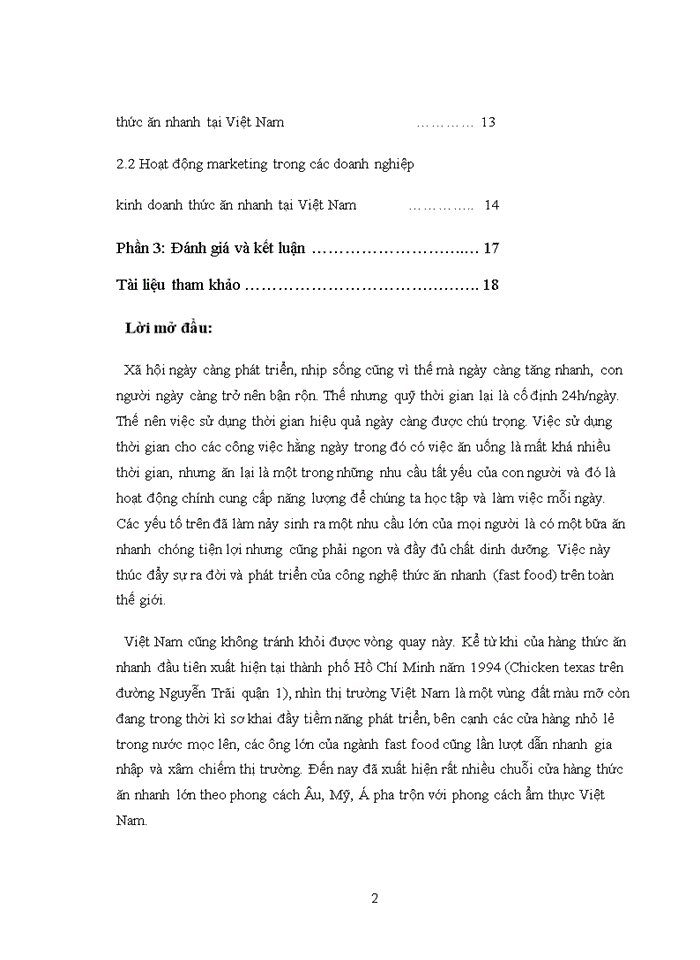 image for page Hoạt động marketing trong các doanh nghiệp kinh doanh thức ăn nhanh tại Việt Nam