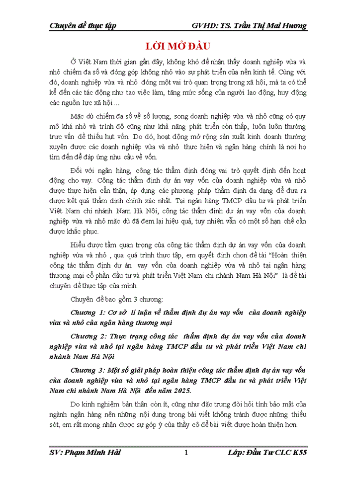 image for page Giải pháp hoàn thiện công tác thẩm định dự án vay vốn của doanh nghiệp vừa và nhỏ tại ngân hàng TMCP đầu tư và phát triển Việt Nam chi nhánh Nam Hà Nội  đến năm 2025