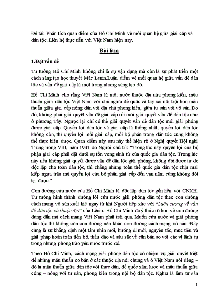 image for page Phân tích quan điểm của Hồ Chí Minh về mối quan hệ giữa giai cấp và dân tộc .