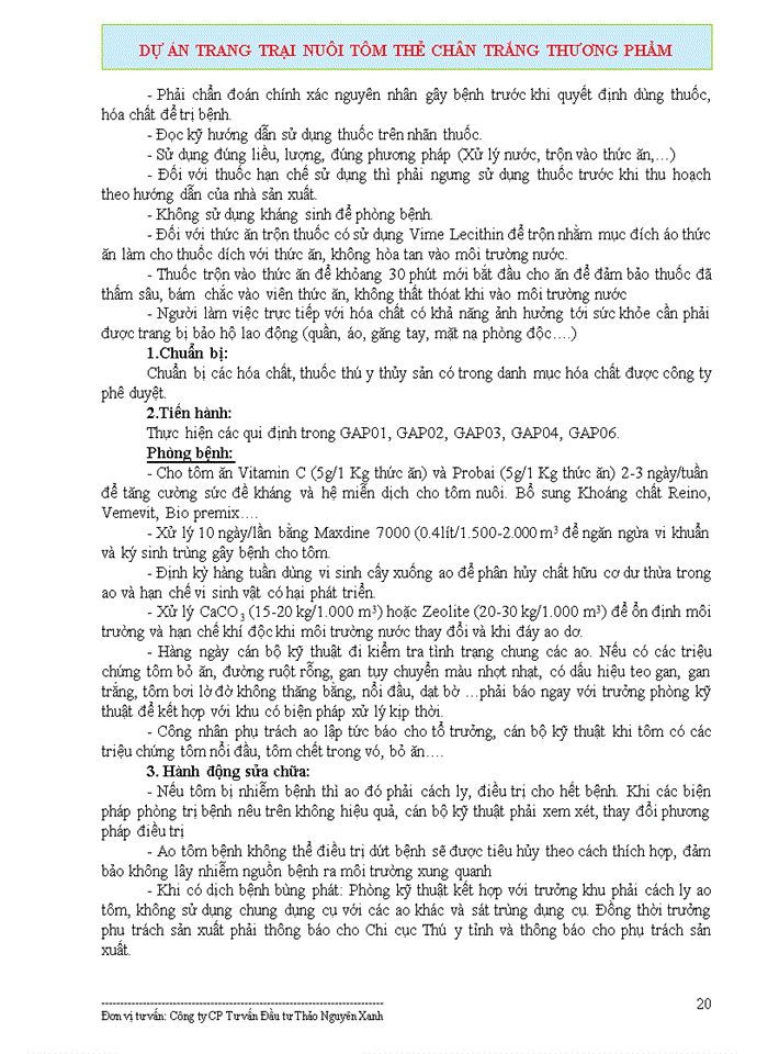 image for page Dự án trang trại nuôi tôm thẻ chân trắng thương phẩm