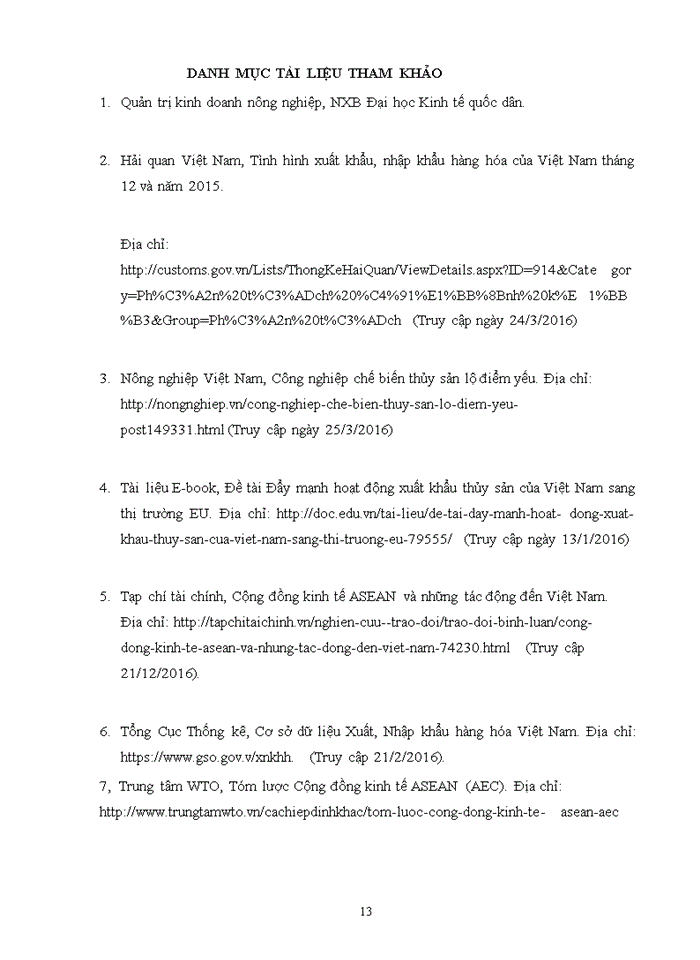 image for page Hoạt động xuất khẩu hang thủy sản trong điều kiện Việt Nam tham gia vào cộng đồng kinh tế ASEAN - AEC