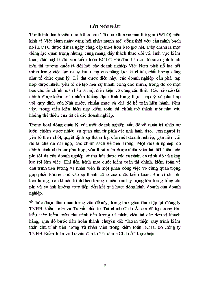 image for page Hoàn thiện quy trình kiểm toán chu trình tiền lương và nhân viên trong kiểm toán BCTC do Công ty TNHH Kiểm toán và Tư vấn đầu tư Tài chính Châu Á