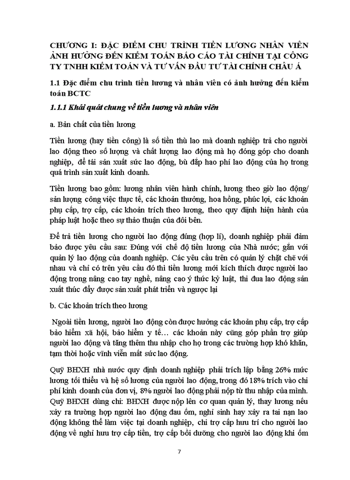 image for page Hoàn thiện quy trình kiểm toán chu trình tiền lương và nhân viên trong kiểm toán BCTC do Công ty TNHH Kiểm toán và Tư vấn đầu tư Tài chính Châu Á