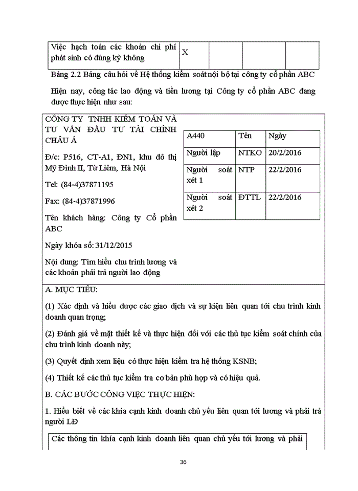 image for page Hoàn thiện quy trình kiểm toán chu trình tiền lương và nhân viên trong kiểm toán BCTC do Công ty TNHH Kiểm toán và Tư vấn đầu tư Tài chính Châu Á