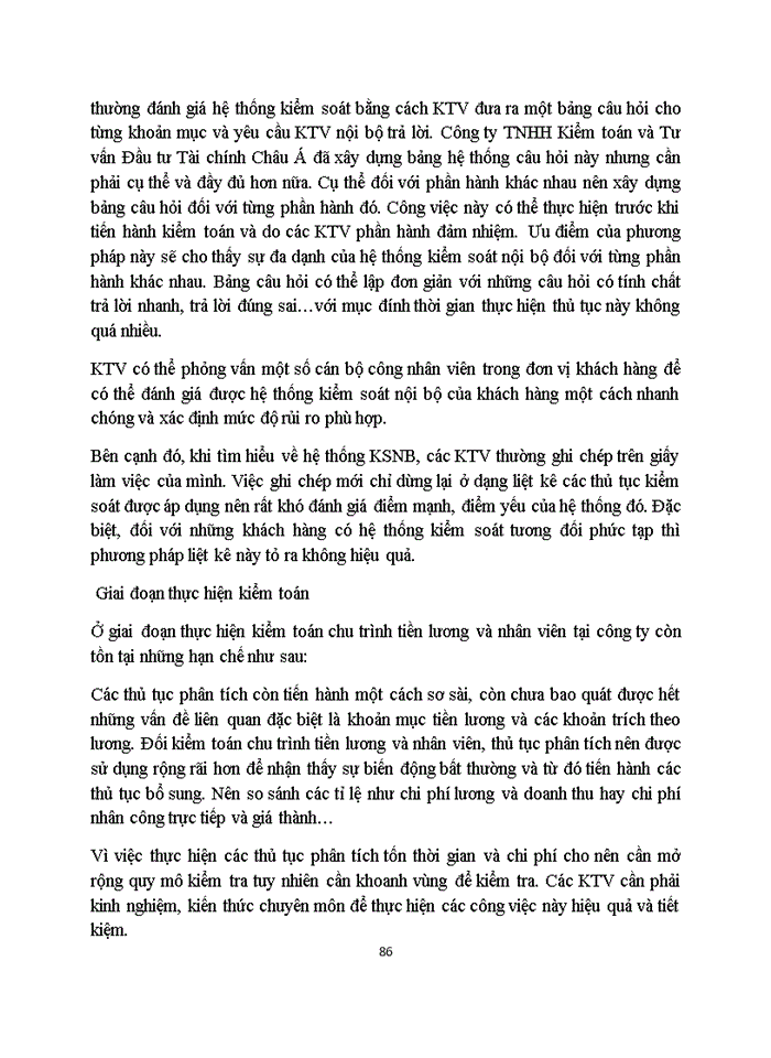 image for page Hoàn thiện quy trình kiểm toán chu trình tiền lương và nhân viên trong kiểm toán BCTC do Công ty TNHH Kiểm toán và Tư vấn đầu tư Tài chính Châu Á