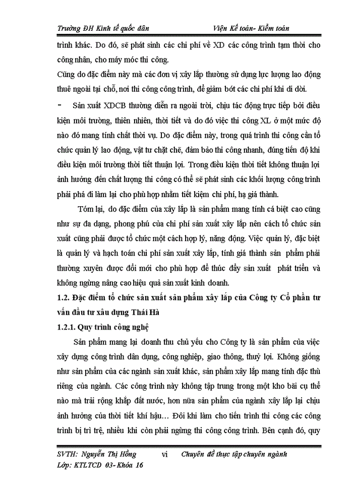 image for page Hoàn thiện kế toán chi phí sản xuất và tính giá thành sản phẩm xây lắp tại Công ty Cổ phần tư vấn đầu tư xây dựng Thái Hà