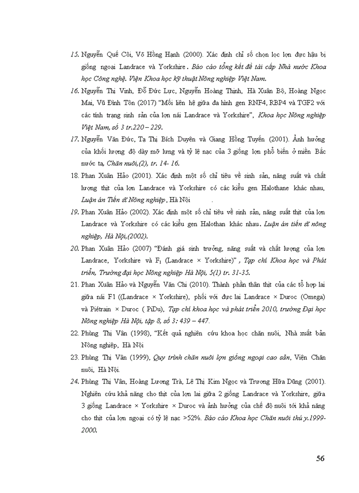 image for page Ảnh hưởng của đa hình gen RNF4 và RBP4 đến sinh trưởng và năng suất thịt của lợn cái hậu bị Landrace và Yorshire