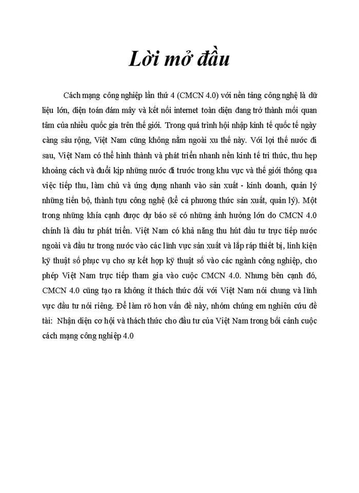 image for page Thách thức cho đầu tư của việt nam trong cuộc cách mạng công nghiệp 4.0