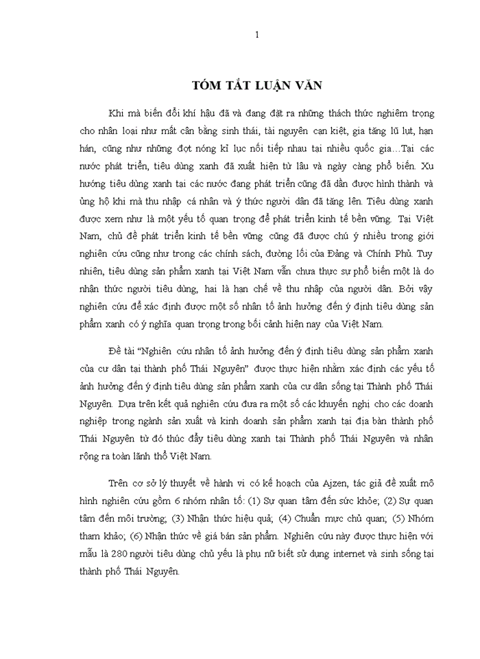 image for page Nghiên cứu nhân tố ảnh hưởng đến ý định tiêu dung xanh của cư dân tại Thành phố Thái Nguyên