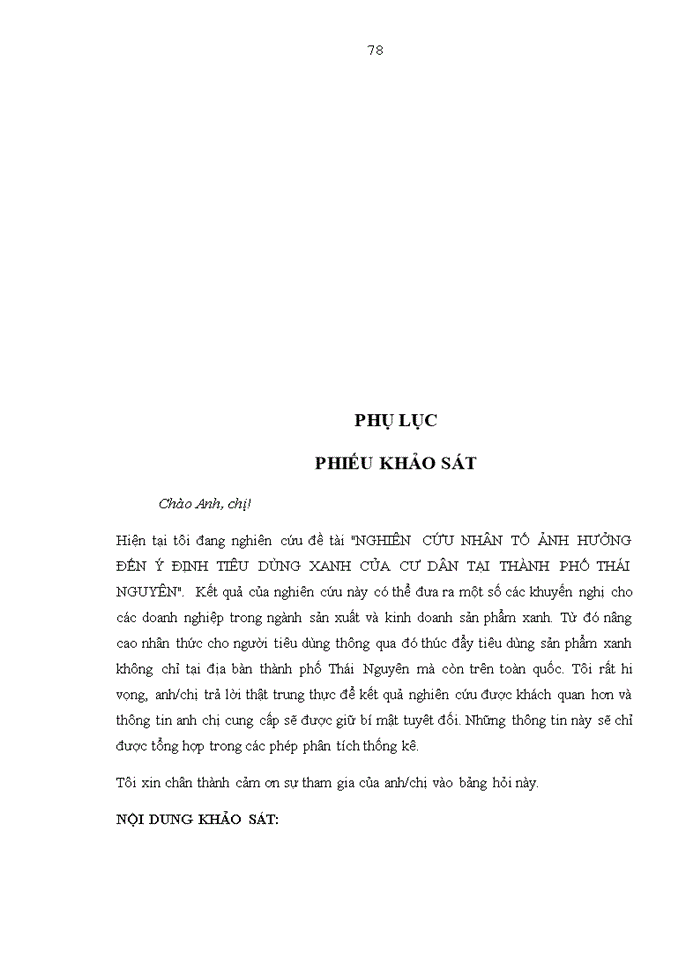 image for page Nghiên cứu nhân tố ảnh hưởng đến ý định tiêu dung xanh của cư dân tại Thành phố Thái Nguyên