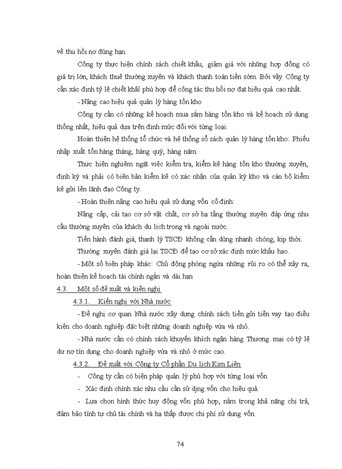 image for page Nâng cao hiệu quả sử dụng vốn tại Công ty Cổ phần Du lịch Kim Liên