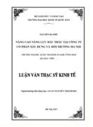 Nâng cao năng lực đấu thầu tại Công ty cổ phần xây dựng và môi trường Hà Nội