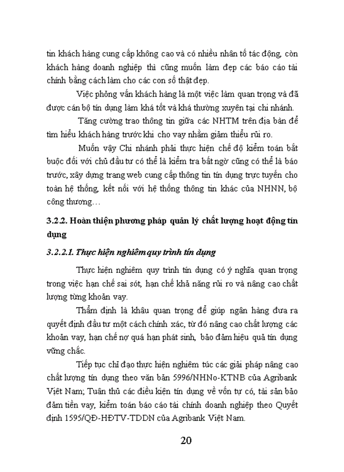 image for page Quản lý chất lượng tín dụng tại Ngân hàng Nông nghiệp và Phát triển nông thôn Việt Nam – Chi nhánh Bắc Giang
