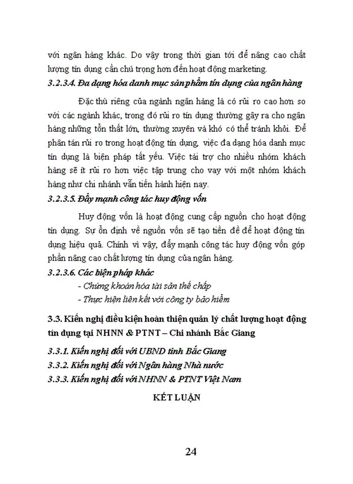 image for page Quản lý chất lượng tín dụng tại Ngân hàng Nông nghiệp và Phát triển nông thôn Việt Nam – Chi nhánh Bắc Giang