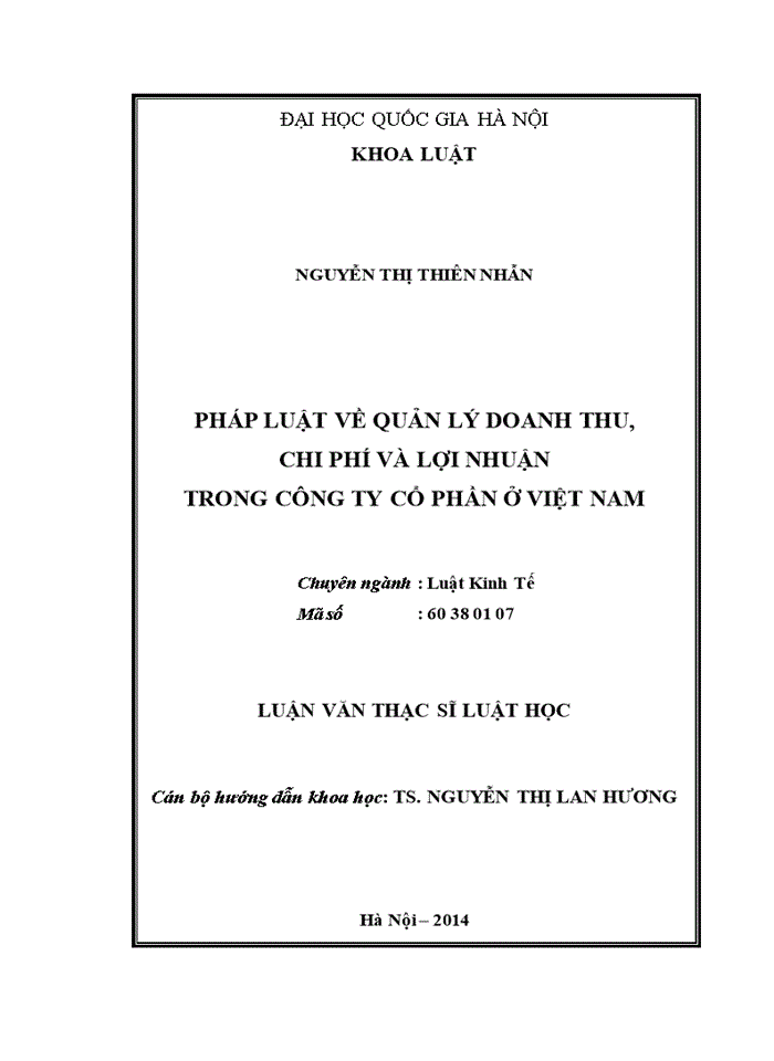 image for page Pháp luật về quản lý doanh thu, chi phí và lợi nhuận trong công ty cổ phần ở Việt Nam