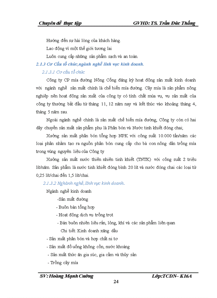 image for page Một số giải pháp nâng cao hiệu quả sử dụng vốn kinh doanh của công ty Cổ phần mía đường Nông Cống