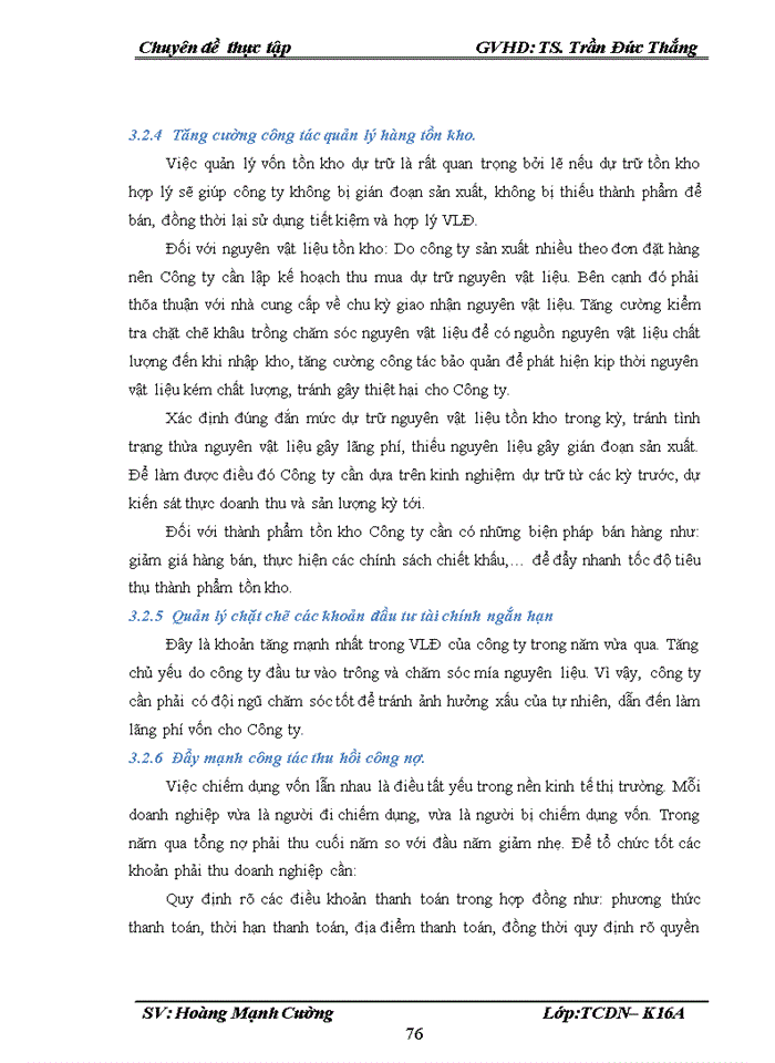 image for page Một số giải pháp nâng cao hiệu quả sử dụng vốn kinh doanh của công ty Cổ phần mía đường Nông Cống