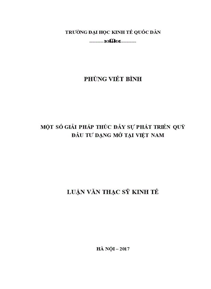 image for page Một số giải pháp thúc đẩy sự phát triển quỹ đầu tư dạng mở tại Việt Nam