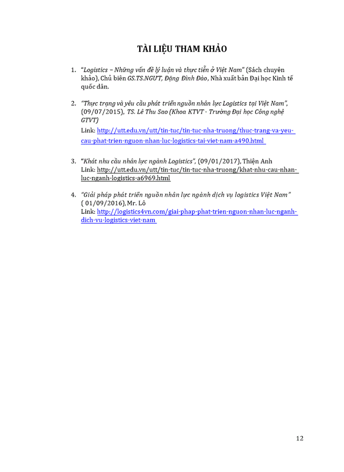 image for page Thực trạng nguồn nhân lực Logistics Việt Nam