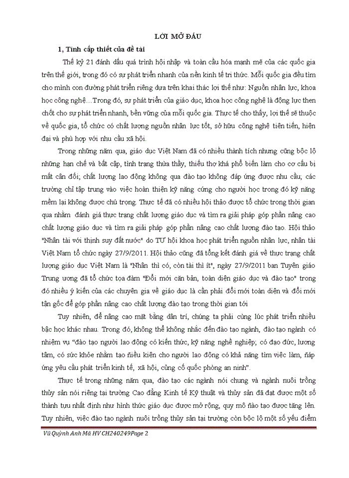 image for page Nâng cao chất lượng đào tạo ngành nuôi trồng thủy sản tại trường Cao đẳng Kinh tế, Kỹ thuật và thủy sản Từ Sơn Bắc Ninh