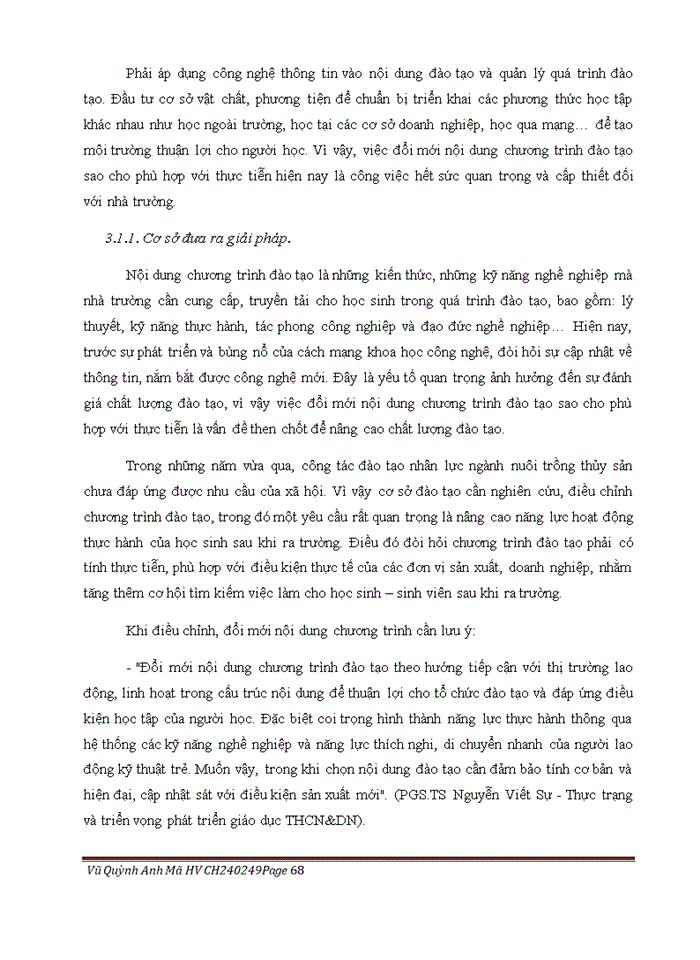 image for page Nâng cao chất lượng đào tạo ngành nuôi trồng thủy sản tại trường Cao đẳng Kinh tế, Kỹ thuật và thủy sản Từ Sơn Bắc Ninh