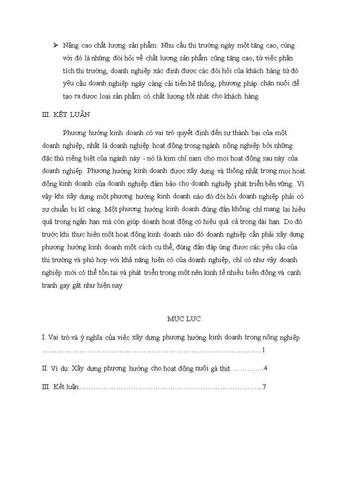 image for page Phương hướng sản xuất kinh doanh với một loại nông sản để chứng minh quan điểm của bạn