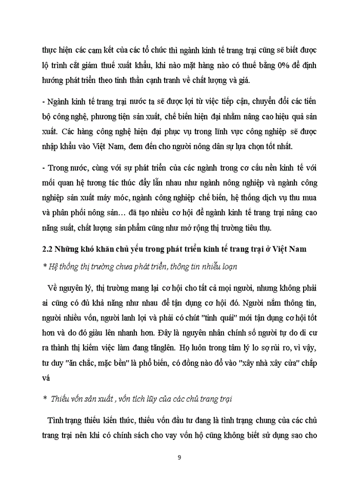 image for page Phân tích những thuận lợi, khó khăn trong phát triển kinh tế trang trại ở Việt Nam hiện nay