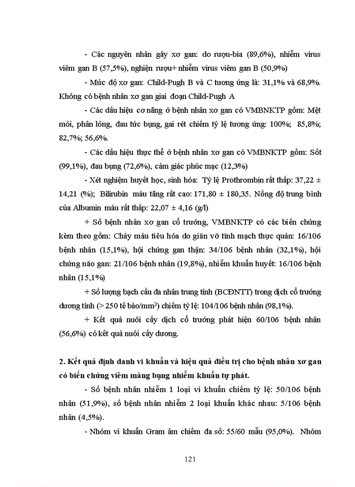 image for page Nghiên cứu đặc điểm lâm sàng, cận lâm sàng và điều trị ở bệnh nhân xơ gan có biến chứng viêm màng bụng nhiễm khuẩn tự phát
