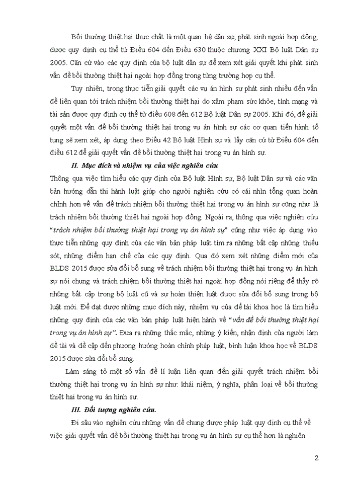 image for page Những quy định của pháp luật về trách nhiện bồi thường thiệt hại trong vụ án hình sự và bình luận khoa học về những điểm mới trong BLDS 2015