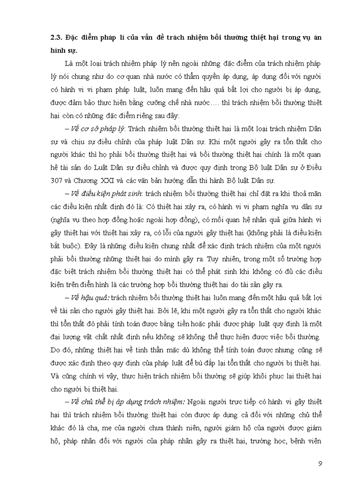image for page Những quy định của pháp luật về trách nhiện bồi thường thiệt hại trong vụ án hình sự và bình luận khoa học về những điểm mới trong BLDS 2015