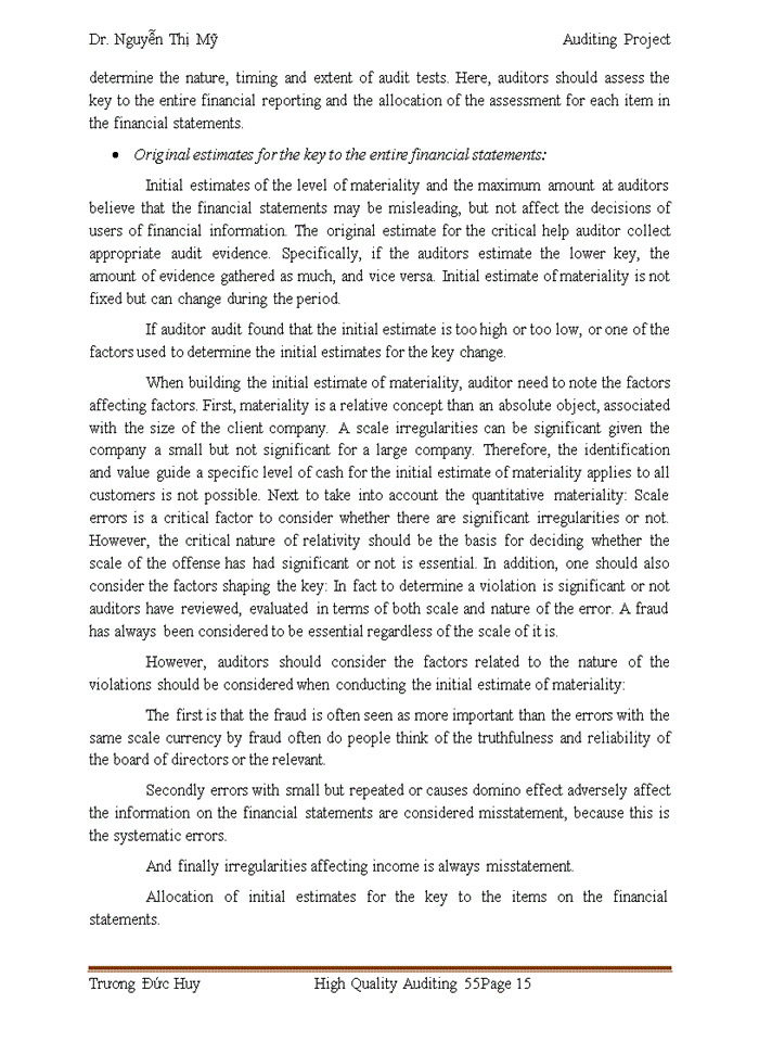 image for page Complete The audit planning of financial statements audit