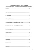 Comparison about non – verbal communication system of different cultures