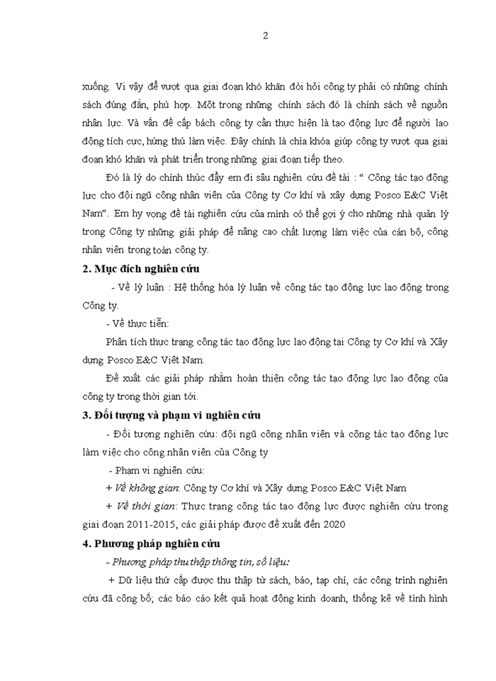 image for page Công tác tạo động lực cho đội ngũ cán bộ công nhân viên của Công ty Cơ khí và Xây dựng Posco E&C