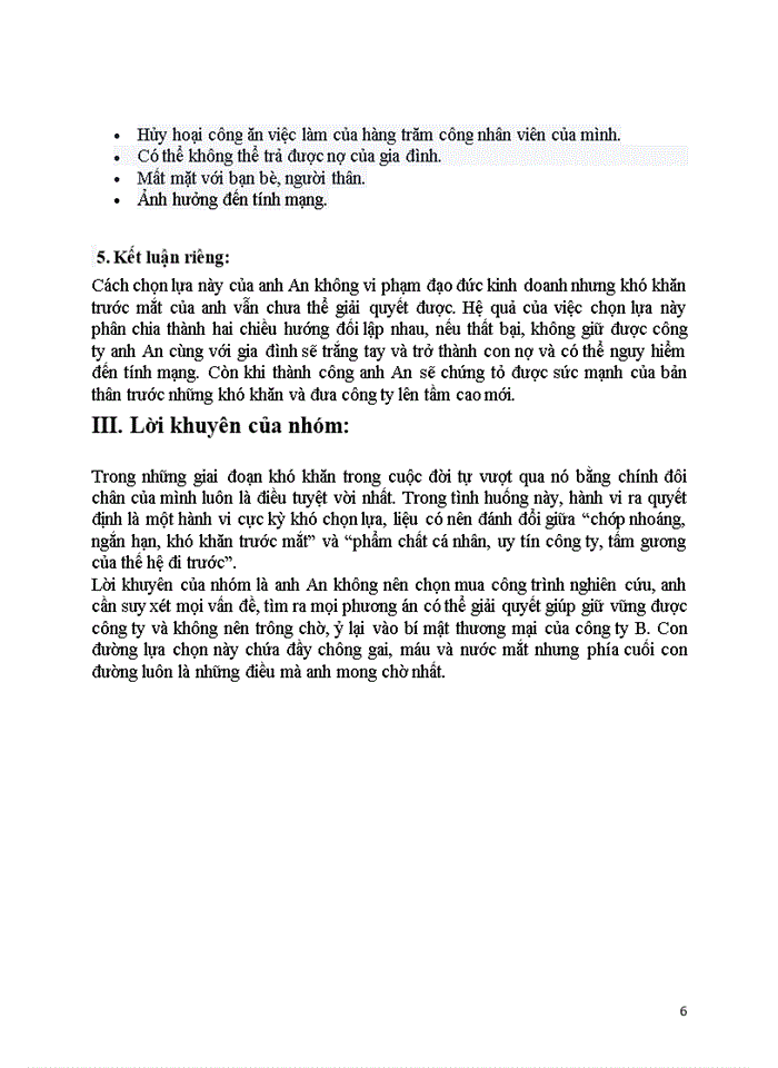 image for page Sử dụng công cụ Algorithm đạo đức để phân tích hành vi và ra quyết định trong một tình huống nan giải của hoạt động kinh doanh