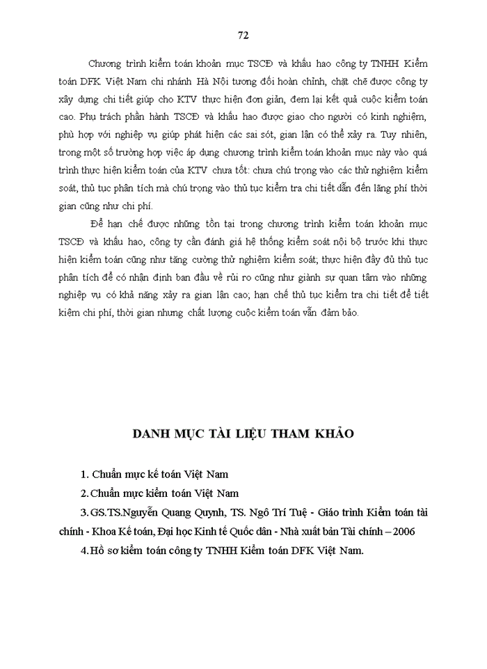 image for page Một số nhận xét và giải pháp hoàn thiện quy trình kiểm toán khoản mục tscđ và khấu hao tscđ trong kiểm toán bctc do công ty tnhh kiểm toán dfk thực hiện