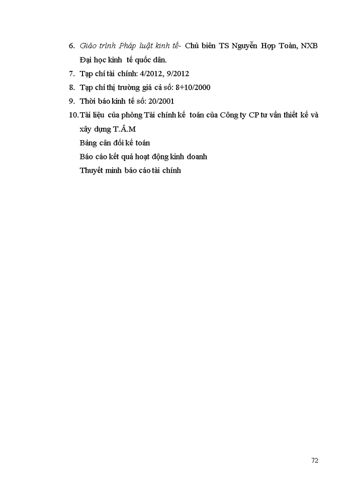 image for page Phân tích tình hình tài chính của công ty cổ phần tư vấn thiết kế và xây dựng T.Â.M