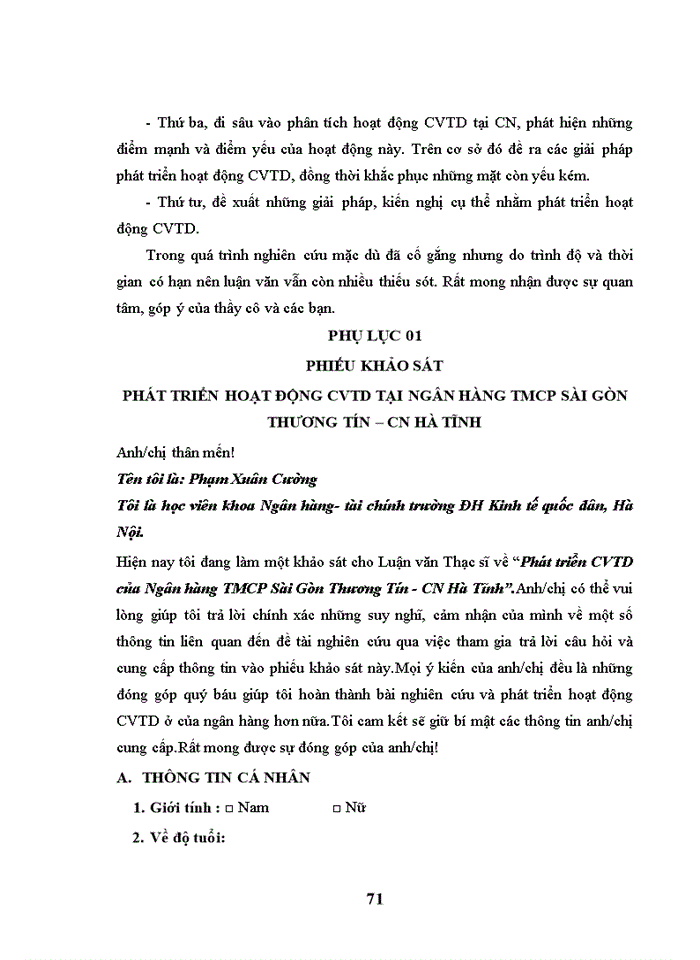 image for page Phát triển cho vay tiêu dùng của Ngân hàng TMCP Sài Gòn Thương Tín – chi nhánh Hà Tĩnh